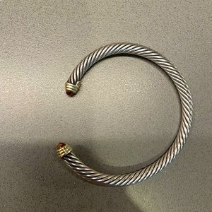 David Yurman 5mm citrine cable bracelet in sterling silver and 14K gold